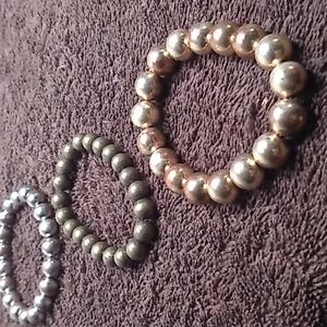 Copper brass chrome bead bracelets